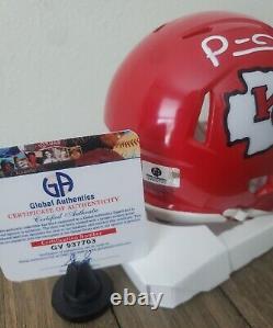 Patrick Mahomes Hand Signed Mini Helmet Superbowl Kansas City Chiefs COA NFL