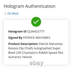 Patrick Mahomes KC Chiefs Signed Super Bowl Speed Flex Helmet MVP Auto Fanatics