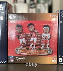Patrick Mahomes Kansas City Chiefs 3x Super Bowl MVP Bobblehead FOCO NEW BOX NIB