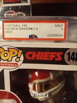 Patrick Mahomes Kansas City Chiefs Funko Pop #148 PSA GRADED MINT 9 Super Bowl
