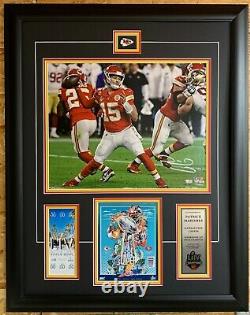 Patrick Mahomes Kansas City Chiefs Signed16x20 Super Bowl Champs Action Framed