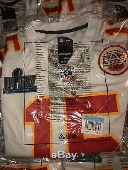 Patrick Mahomes Kansas City Chiefs Super Bowl 54 LIV Patch Jersey Red & White