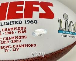 Patrick Mahomes MVP Super Bowl LIV Chiefs Autographed Signed Logo Football COA