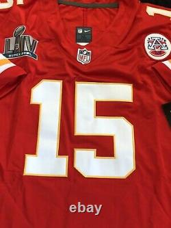 Patrick Mahomes Signed Kansas City Chiefs #15 Super Bowl LIV Nike Jersey Coa
