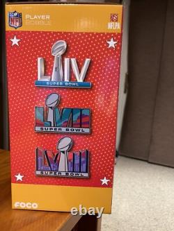 Patrick Mahomes & Travis Kelce 3X Super Bowl Champions KC Chiefs Bobblehead NIB