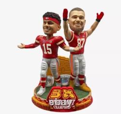 Patrick Mahomes & Travis Kelce Chiefs 3x Super Bowl Champs Dual Bobblehead FOCO