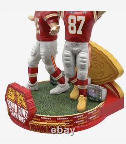 Patrick Mahomes & Travis Kelce Chiefs 3x Super Bowl Champs Dual Bobblehead FOCO