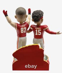 Patrick Mahomes & Travis Kelce Chiefs 3x Super Bowl Champs Dual Bobblehead FOCO