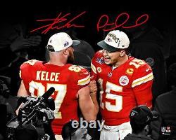Patrick Mahomes & Travis Kelce Chiefs Signed 16x20 Super Bowl LVIII Champs Photo