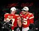 Patrick Mahomes & Travis Kelce Chiefs Signed 16x20 Super Bowl Lviii Champs Photo