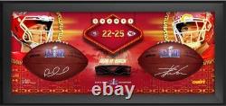 Patrick Mahomes & Travis Kelce Chiefs Signed Super Bowl LVIII Two Ball Shadowbox Patrick Mahomes & Travis Kelce Chiefs Signed Super Bowl LVIII Two Ball Shadowbox