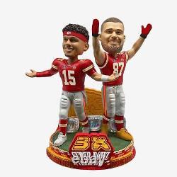 Patrick Mahomes Travis Kelce Kansas City Chiefs 3x Super Bowl Champs Bobblehead