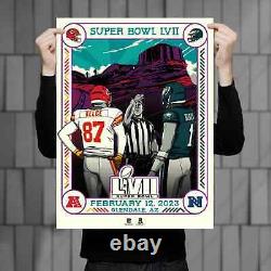 Phenom Gallery SB LVII Chiefs v. Eagles Matchup 18x24 Deluxe Framed Serigraph
