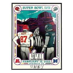 Phenom Gallery Superbowl LVII Chiefs v. Eagles Matchup 18x 24 Serigraph
