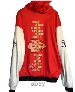 RARE Kansas City Chiefs Hoodie Zip Jacket NFL Superbowl 2020 Mahomes Kelce XL