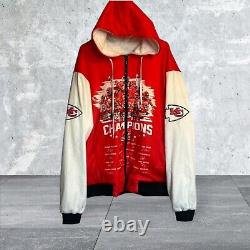 RARE Kansas City Chiefs Hoodie Zip Jacket NFL Superbowl 2020 Mahomes Kelce XL