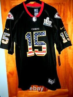 RARE & NEW Nike Kansas City Chiefs PATRICK MAHOMES Black Patriotic Jersey, Lg