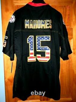 RARE & NEW Nike Kansas City Chiefs PATRICK MAHOMES Black Patriotic Jersey, Lg