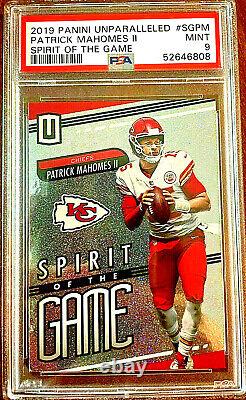 RARE Patrick Mahomes 2019 Unparalleled Spirit Of The Game PSA 9 VERY LOW POP 12