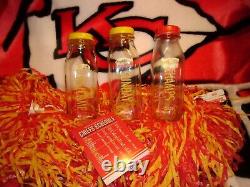 RARE SET 3 KC Chiefs Shatto Milk Bottles WELCOME SUNDAY CHAMPS Mahomes SuperBowl
