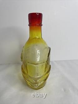 Rare Kansas City Chiefs 1970 Superbowl Decanter Made By Indiana Glass Hand Blown