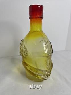 Rare Kansas City Chiefs 1970 Superbowl Decanter Made By Indiana Glass Hand Blown