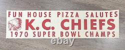 Rare NFL Kansas City Chiefs Vintage 1970 Super Bowl Champs Fun House Pizza! Read