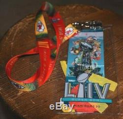 Rare Super Bowl LIV ticket confetti holder, Kansas City Chiefs Patrick Mahomes