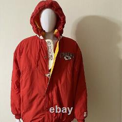 Rare VTG EUC Kansas City Chiefs Starter Red Yellow Puffy Quilted Jacket Mens XL
