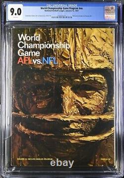SUPER BOWL I GAME PROGRAM GREEN BAY PACKERS vs KANSAS CITY CHIEFS CGC 9.0 VF/NM