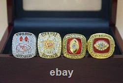 Set of 4 Kansas City Chiefs Replica Rings NO BOX Gold & Silver TEXAS SHIPPER