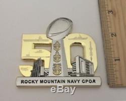 Super Bowl 50 Chief Navy Cpo Challenge Coin NFL Broncos Manning Elway Non Nypd