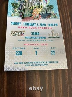 Super Bowl 54 Ticket- Authentic, Excellent Condition 31 KC 20 SF Mahomes MVP