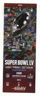 Super Bowl 55 LV Ticket Kansas City Chiefs vs. Tampa Bay Buccaneers 2/7/21