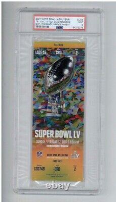 Super Bowl 55 LV Ticket PSA 9 Mint Tom Brady Patrick Mahomes Buccaneers Chiefs