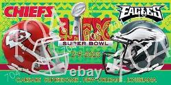 Super Bowl 59 LIX Kansas City Chiefs Philadelphia Eagles 48X96 Vinyl Banner 13oz