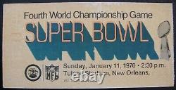 Super Bowl IV 4 Game Day Ticket 1/11/1970 KC Chiefs vs Minnesota Vikings