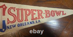 Super Bowl IV (4) Pennant Kansas City Chiefs vs Minnesota Vikings New Orleans