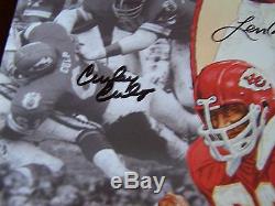 Super Bowl IV Kansas City Chiefs Signed 24x36 Art Print Stram Dawson Ap #ed