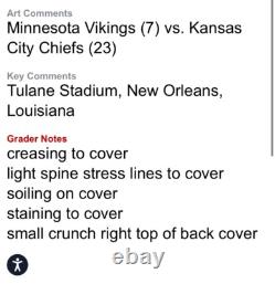 Super Bowl IV Program 1970 Chiefs Vikings Vintage Rare CGC 6.5 Graded