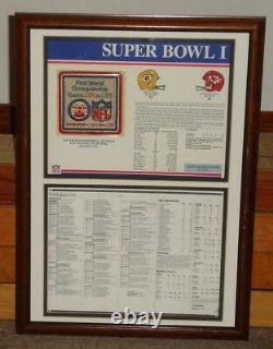 Super Bowl I Jan 15 1967 Packers vs Chiefs Framed 16x21 Display with Replica Patch