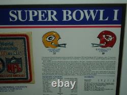 Super Bowl I Jan 15 1967 Packers vs Chiefs Framed 16x21 Display with Replica Patch