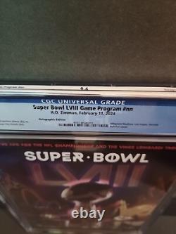 Super Bowl LVIII 58 Official CGC Graded 9.6 Holographic Game Program- KC CHIEFS
