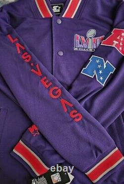 Super Bowl LVIII 58 Starter Full-Snap Purple Varsity Jacket Kansas City Chiefs L