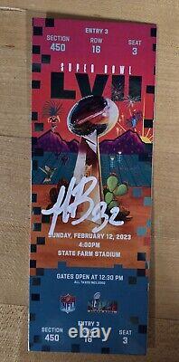 Super Bowl LVII (57) Authentic Game Ticket Signed By NICK BOLTON