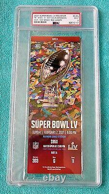 Super Bowl LV Full Ticket Psa 9 Mint Red Var Tampa Bay Bucs Kc Chiefs NFL