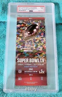 Super Bowl LV Full Ticket Psa 9 Mint Red Var Tampa Bay Bucs Kc Chiefs NFL