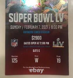 Super Bowl LV original Ticket+Personal Protection Pack Chiefs-Buccaneers 2/7/21