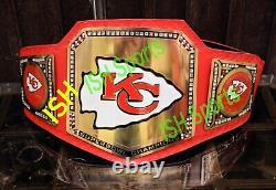 Superbowl Kansas City Chiefs Championship title Leather belt Adult size New 2mm