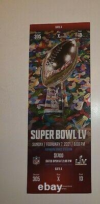 TICKET STUB SUPER BOWL LV 55 Kansas City Chiefs v Tampa Bay Buccaneers 2/7/2021